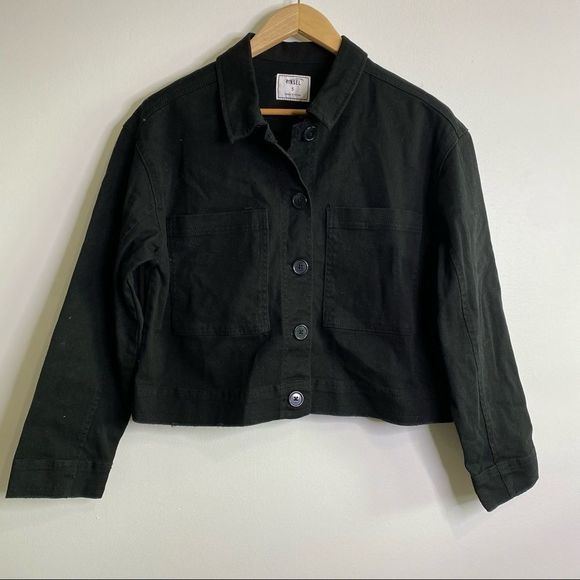 TINSEL Stretch Cotton Workwear Jacket small black - Picture 2 of 7